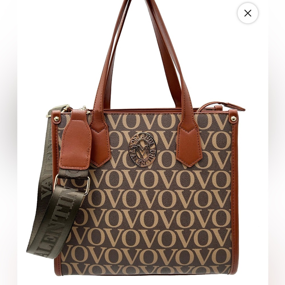 Valentino Orlandi Brown and Tan Tote Bag. Comes With CrossBody Strap